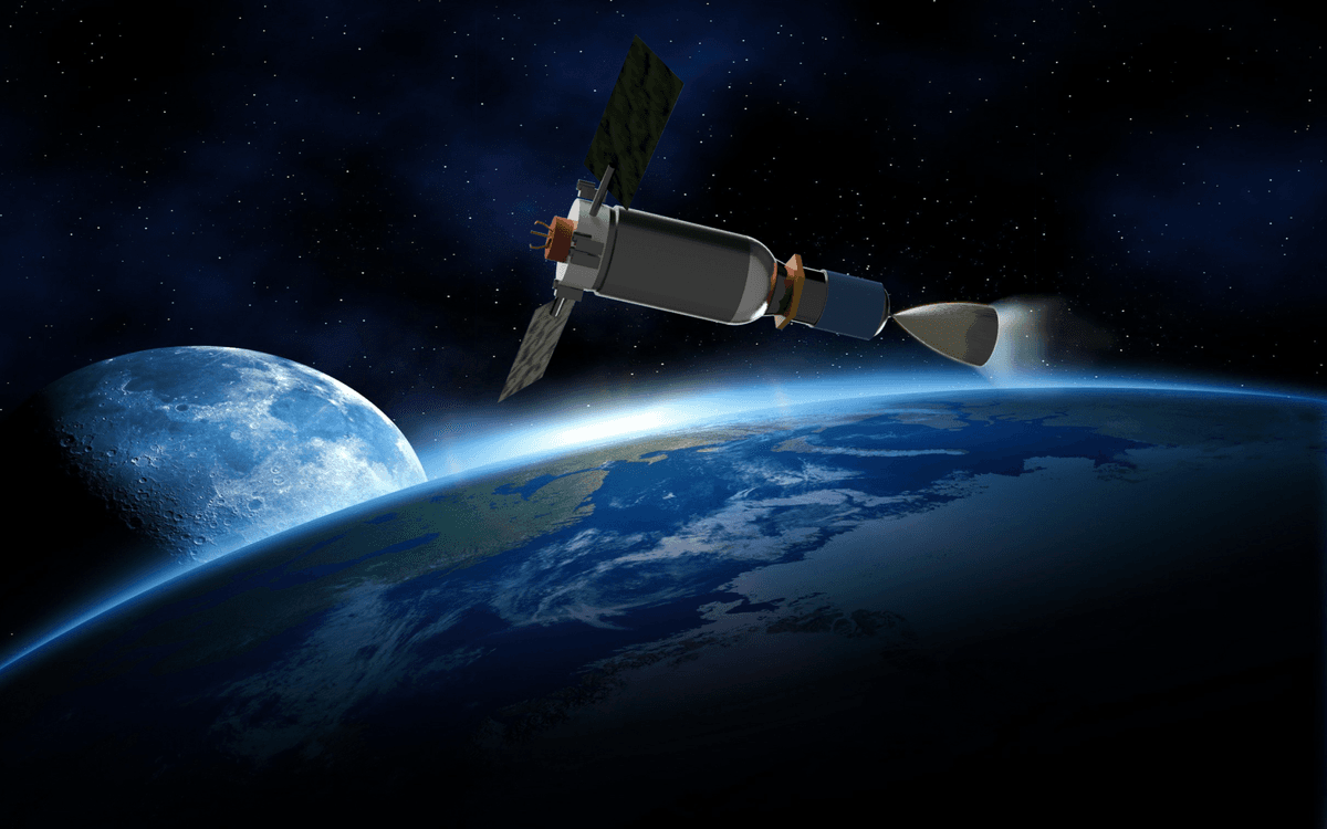 Satellite using nuclear thermal propulsion